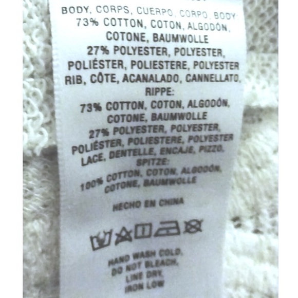 $148 Anthropologie Daisy Lace Top XSmall 0 2 Gray Sweatshirt Hoodie Unique NWT - Picture 14 of 16